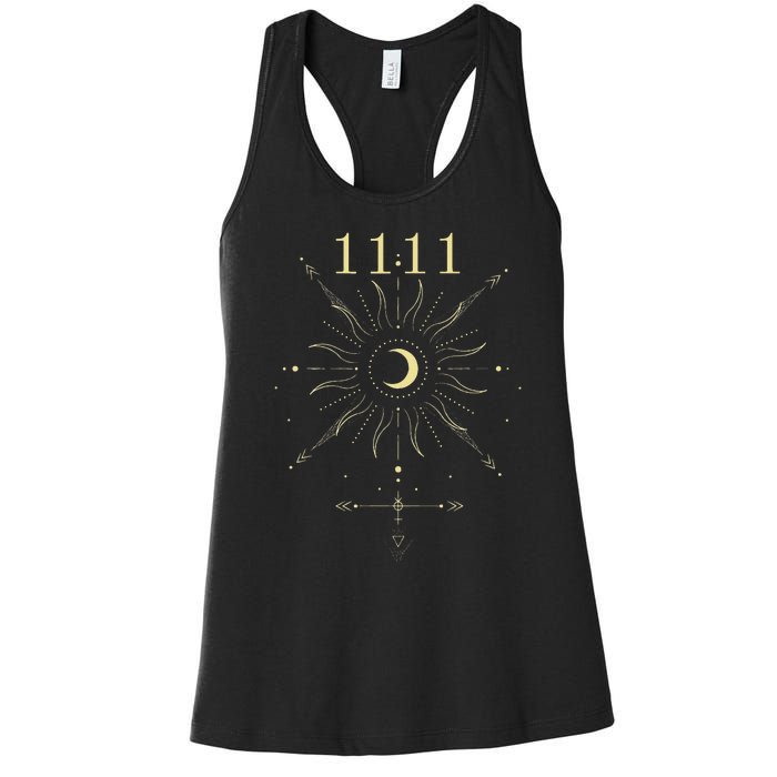 Angel Number 1111 Numerology Mystical Spiritual Number Women's Racerback Tank