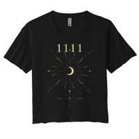 Angel Number 1111 Numerology Mystical Spiritual Number Women's Crop Top Tee