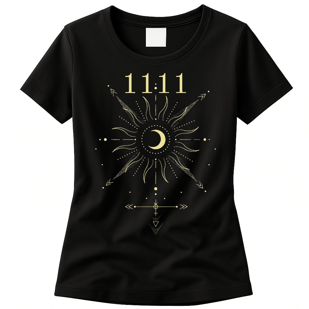 Angel Number 1111 Numerology Mystical Spiritual Number Womens T-Shirt