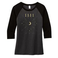 Angel Number 1111 Numerology Mystical Spiritual Number Women's Tri-Blend 3/4-Sleeve Raglan Shirt