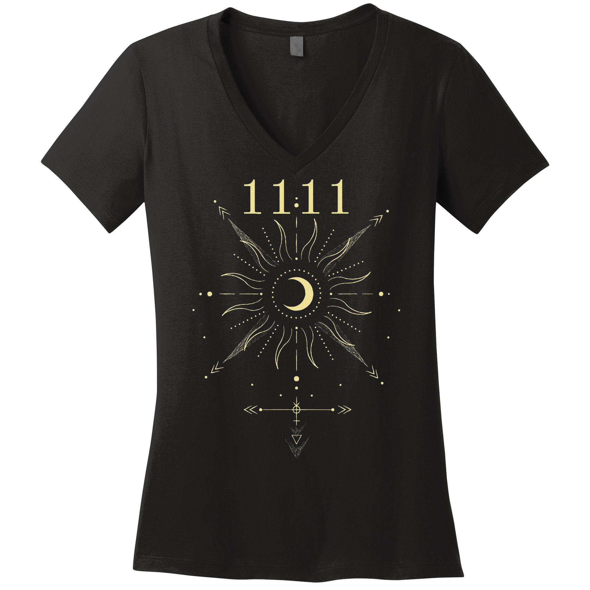 Angel Number 1111 Numerology Mystical Spiritual Number Women's V-Neck T-Shirt