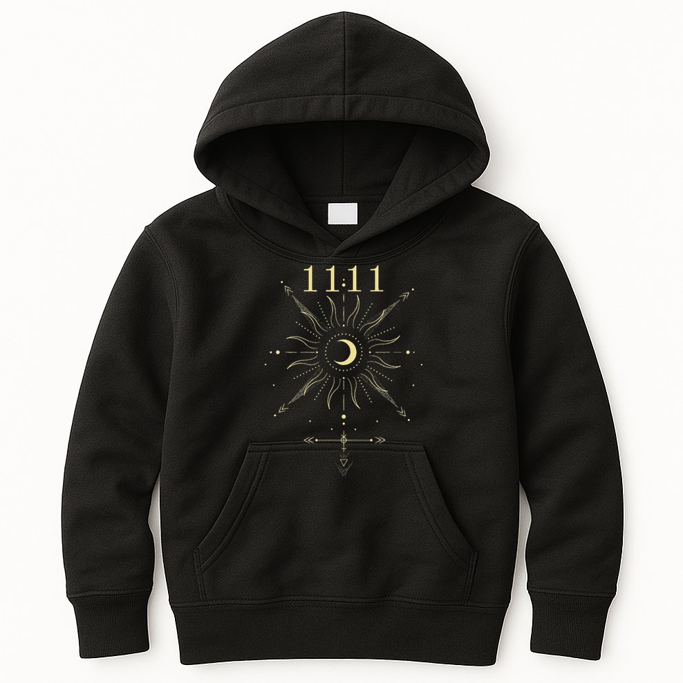 Angel Number 1111 Numerology Mystical Spiritual Number Kids Hoodie