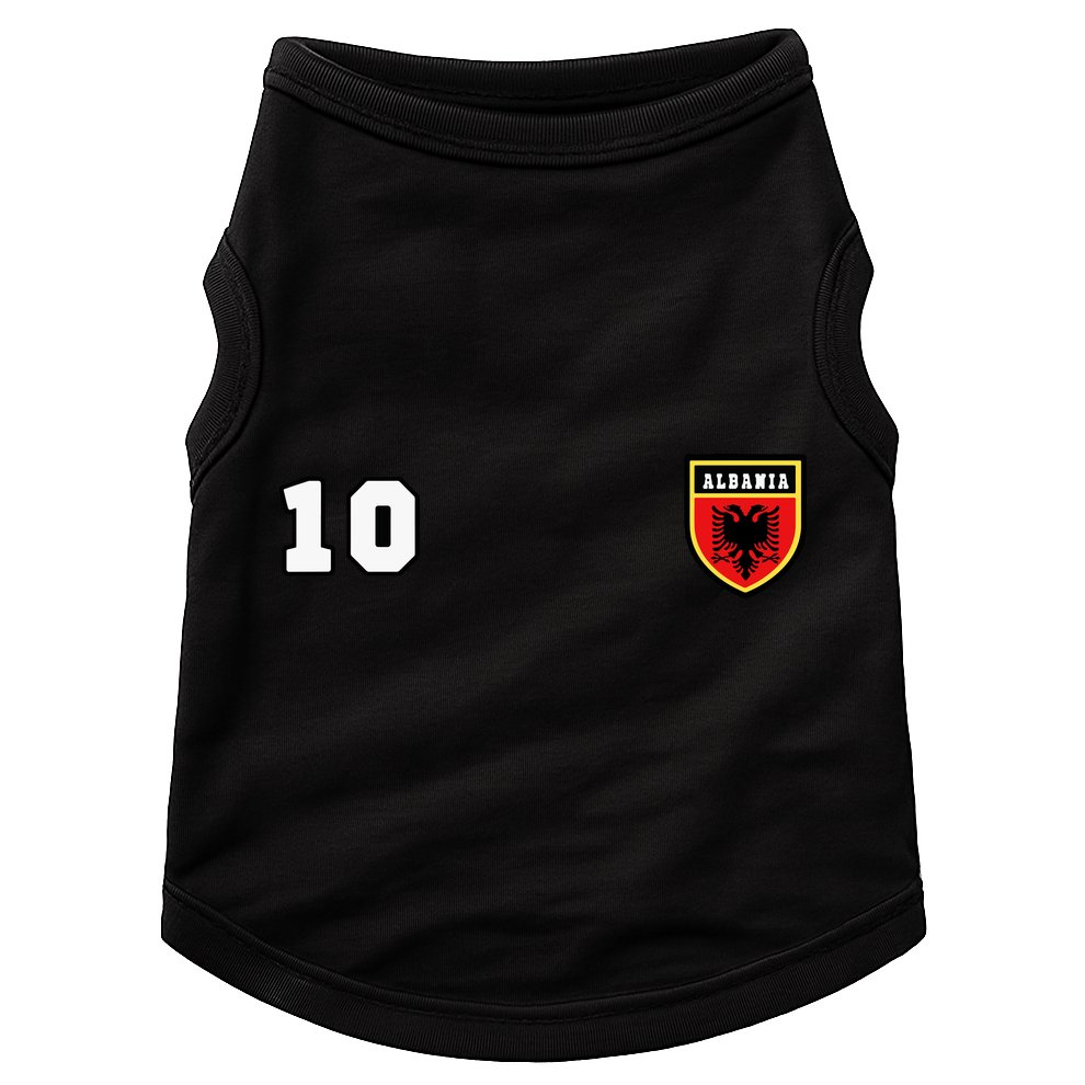 Albania Number 10 Soccer Flag Football Tirana Doggie Tank