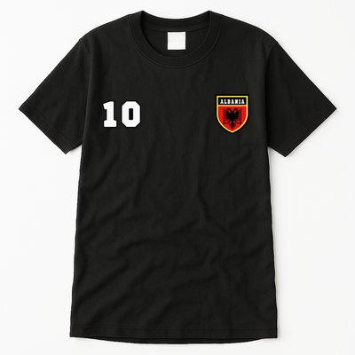 Albania Number 10 Soccer Flag Football Tirana Tall T-Shirt