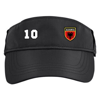 Albania Number 10 Soccer Flag Football Tirana Adult Drive Performance Visor
