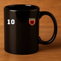Albania Number 10 Soccer Flag Football Tirana 11oz C Handle Ceramic Mug