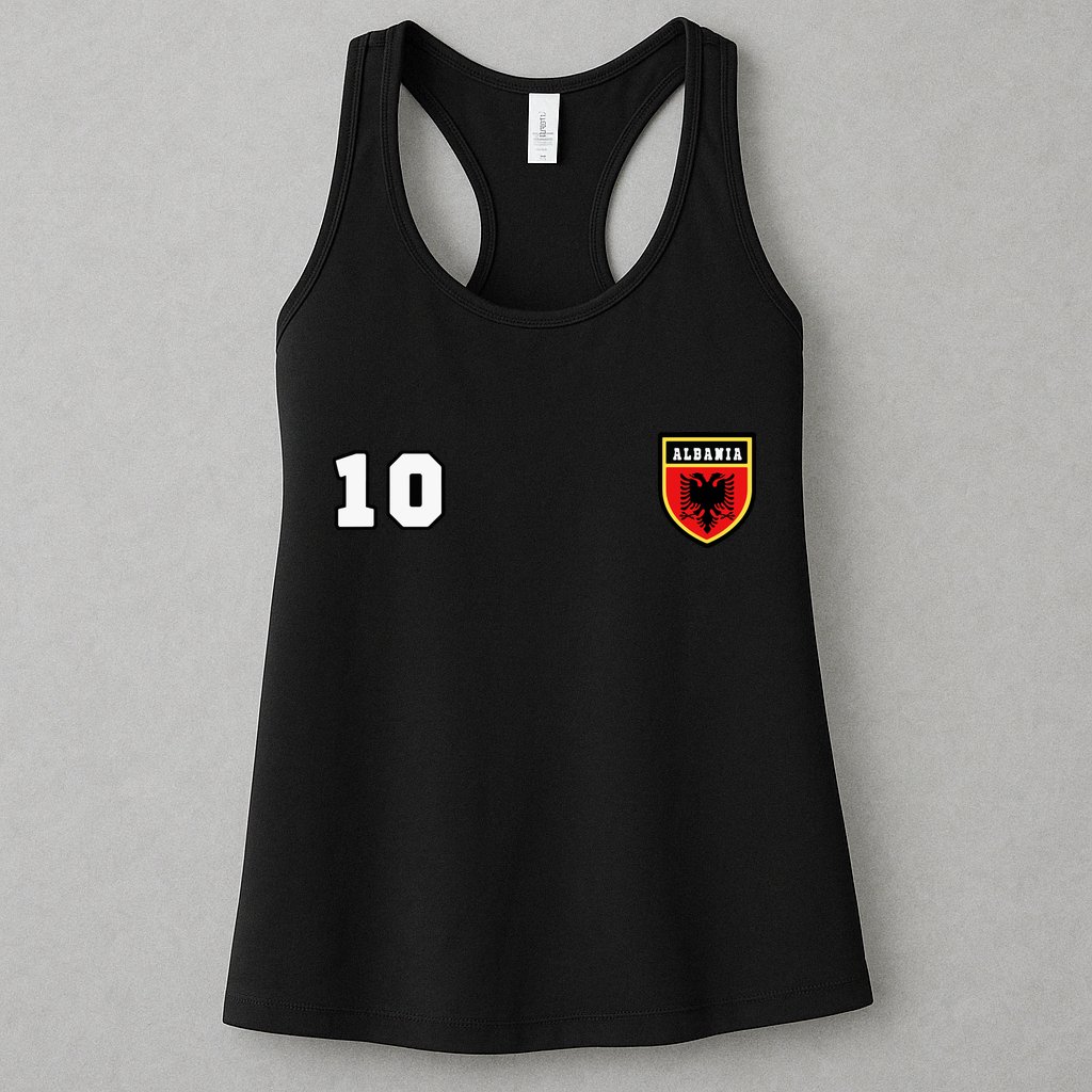 Albania Number 10 Soccer Flag Football Tirana Womens Tank Top