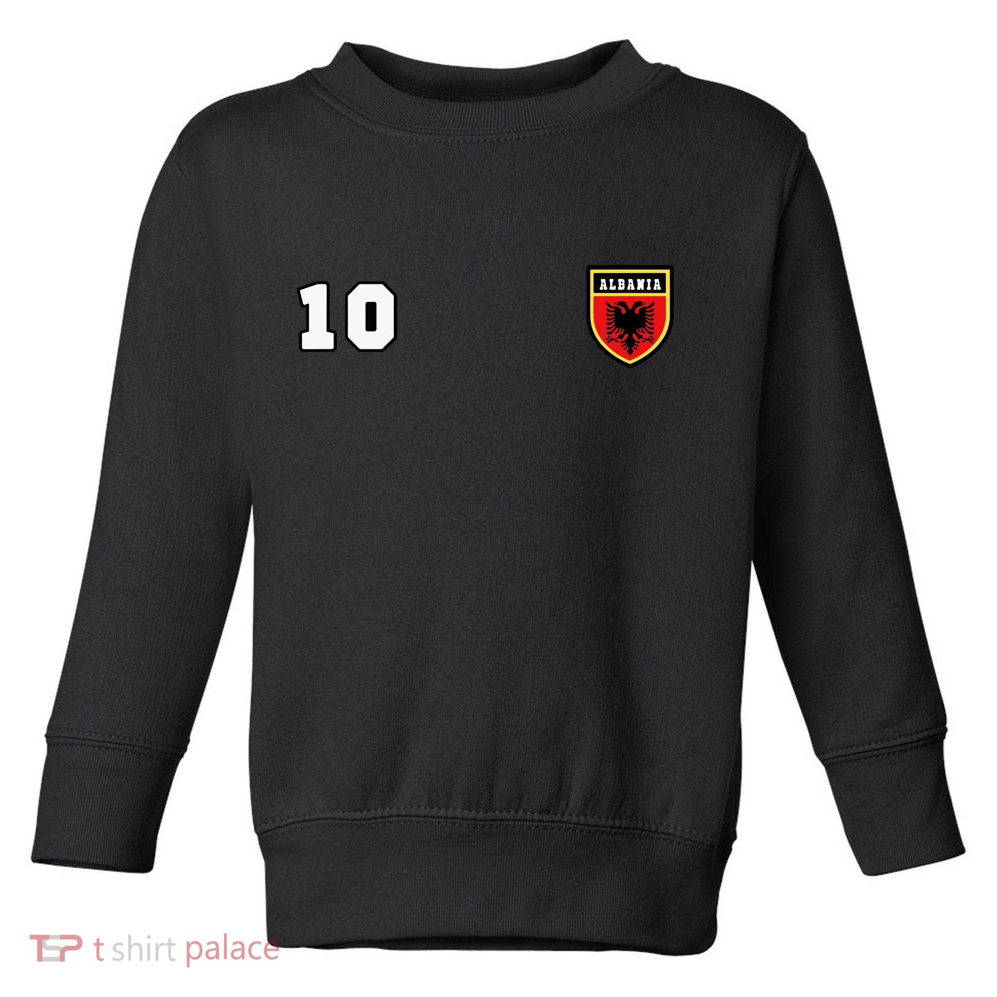 Albania Number 10 Soccer Flag Football Tirana Toddler Sweatshirt