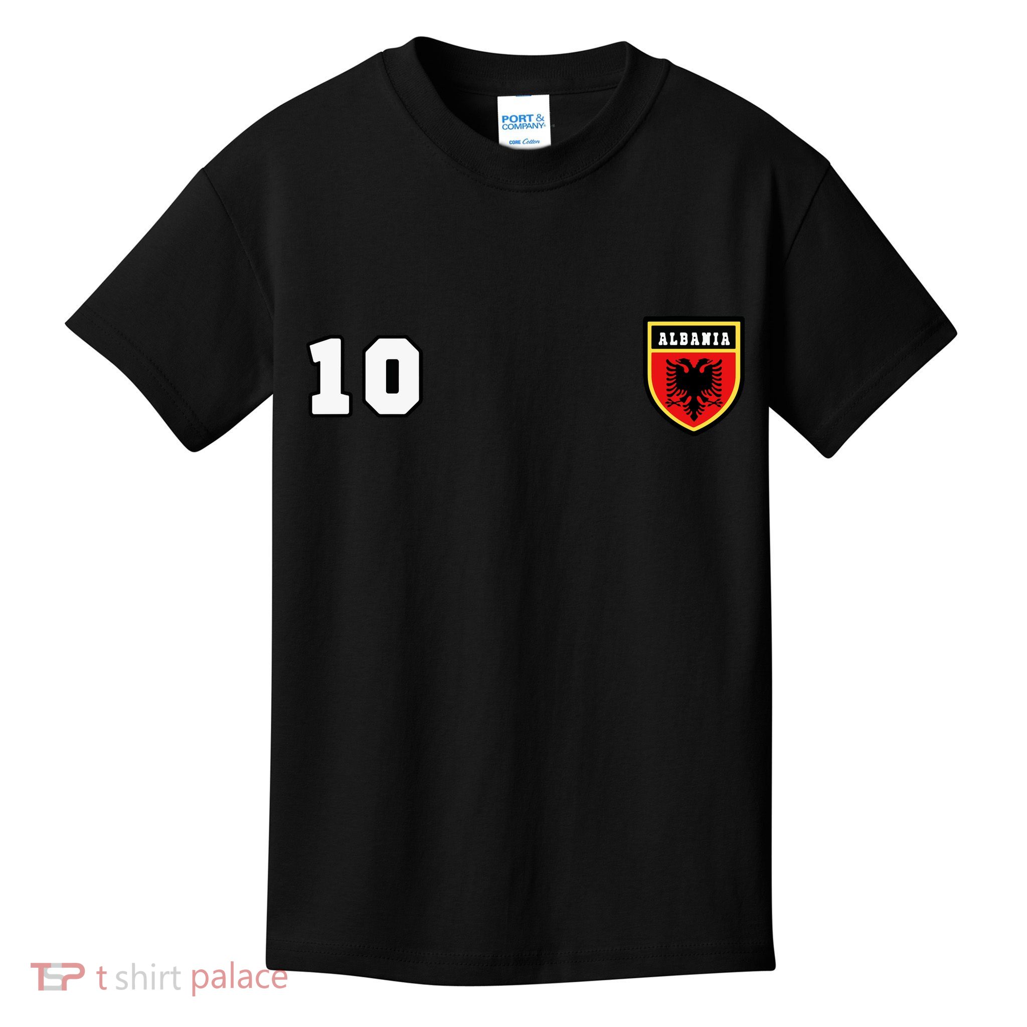 Albania Number 10 Soccer Flag Football Tirana Kids T-Shirt