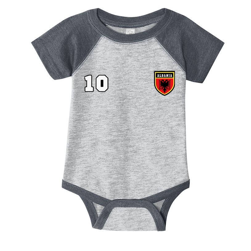 Albania Number 10 Soccer Flag Football Tirana Infant Baby Jersey Bodysuit