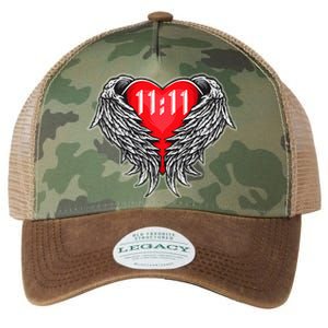 Angel Number 1111 With Heart And Wings Of Angel Legacy Tie Dye Trucker Hat