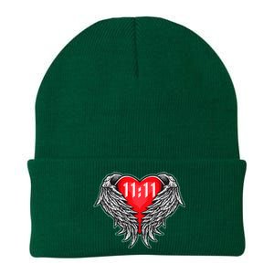 Angel Number 1111 With Heart And Wings Of Angel Knit Cap Winter Beanie