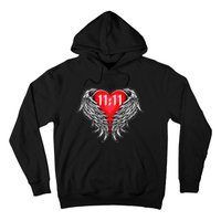 Angel Number 1111 With Heart And Wings Of Angel Hoodie