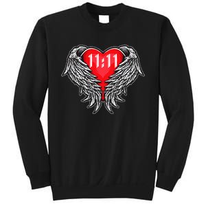 Angel Number 1111 With Heart And Wings Of Angel Sweatshirt