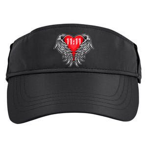 Angel Number 1111 With Heart And Wings Of Angel Adult Drive Performance Visor