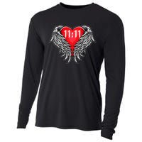 Angel Number 1111 With Heart And Wings Of Angel Cooling Performance Long Sleeve Crew