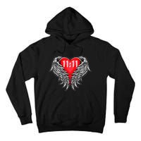 Angel Number 1111 With Heart And Wings Of Angel Tall Hoodie