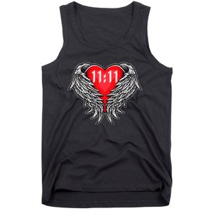 Angel Number 1111 With Heart And Wings Of Angel Tank Top