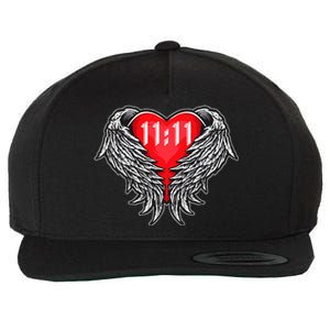 Angel Number 1111 With Heart And Wings Of Angel Wool Snapback Cap