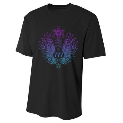 Angel Number 777 Sacred Geometry Healing Performance Sprint T-Shirt