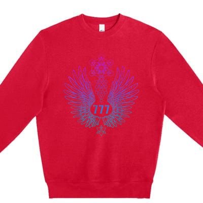 Angel Number 777 Sacred Geometry Healing Premium Crewneck Sweatshirt