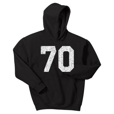 Athlete Number 70 Jersey Uniform Number #70 Athletic Style Sports Teams Kids Hoodie