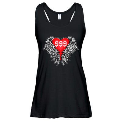 Angel Number 999 With Heart And Wings Of Angel  Ladies Essential Flowy Tank