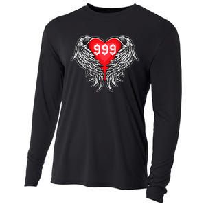 Angel Number 999 With Heart And Wings Of Angel  Cooling Performance Long Sleeve Crew