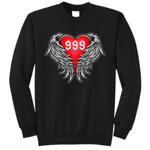 Angel Number 999 With Heart And Wings Of Angel  Tall Sweatshirt