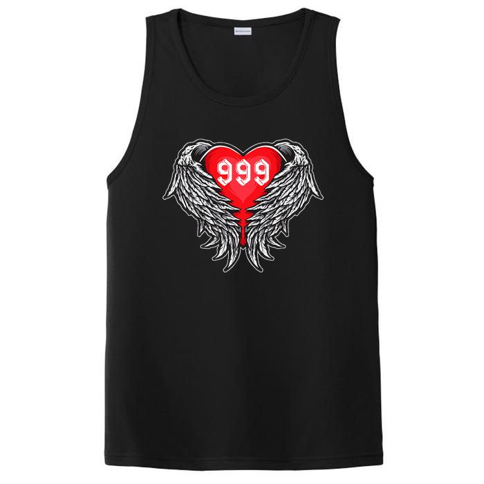 Angel Number 999 With Heart And Wings Of Angel  PosiCharge Competitor Tank