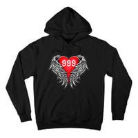 Angel Number 999 With Heart And Wings Of Angel  Tall Hoodie