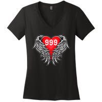 Angel Number 999 With Heart And Wings Of Angel  Women's V-Neck T-Shirt