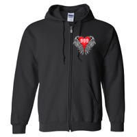 Angel Number 999 With Heart And Wings Of Angel  Full Zip Hoodie