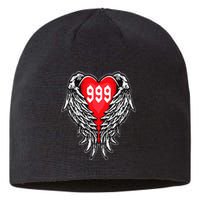 Angel Number 999 With Heart And Wings Of Angel Sustainable Beanie