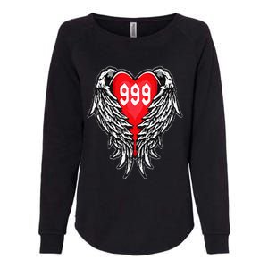 Angel Number 999 With Heart And Wings Of Angel Womens California Wash Sweatshirt