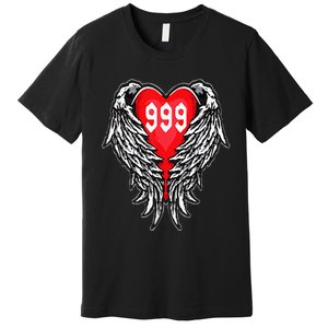 Angel Number 999 With Heart And Wings Of Angel Premium T-Shirt