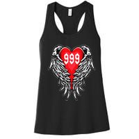 Angel Number 999 With Heart And Wings Of Angel Women's Racerback Tank