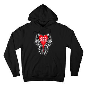 Angel Number 999 With Heart And Wings Of Angel Tall Hoodie