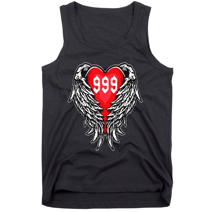 Angel Number 999 With Heart And Wings Of Angel Tank Top