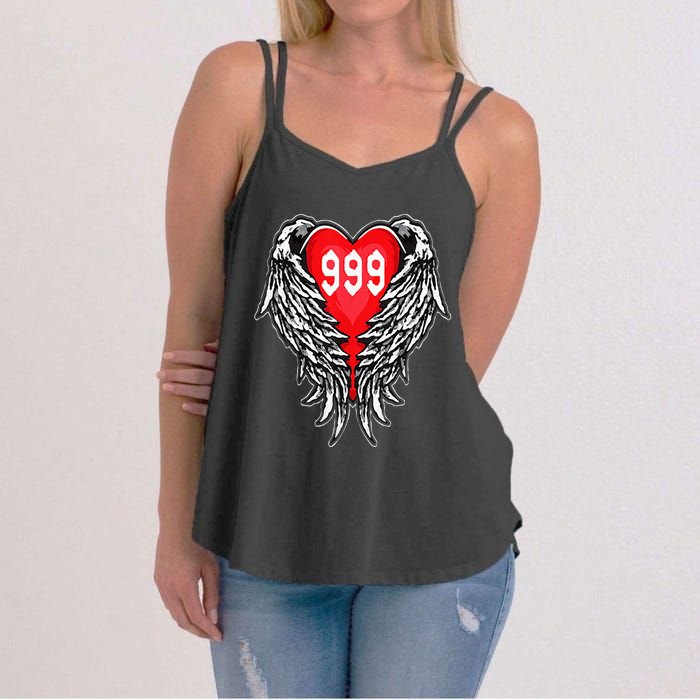 Angel Number 999 With Heart And Wings Of Angel Women's Strappy Tank