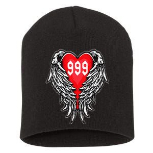 Angel Number 999 With Heart And Wings Of Angel Short Acrylic Beanie