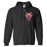 Angel Number 999 With Heart And Wings Of Angel Full Zip Hoodie