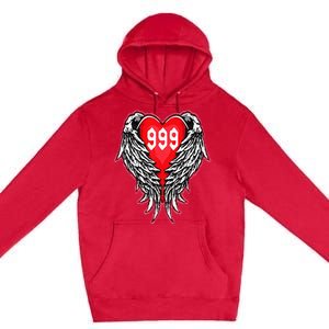 Angel Number 999 With Heart And Wings Of Angel Premium Pullover Hoodie