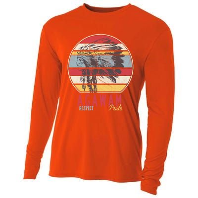 Agawam Native American Indian Tribe Respect Pride Retro Cute Gift Cooling Performance Long Sleeve Crew