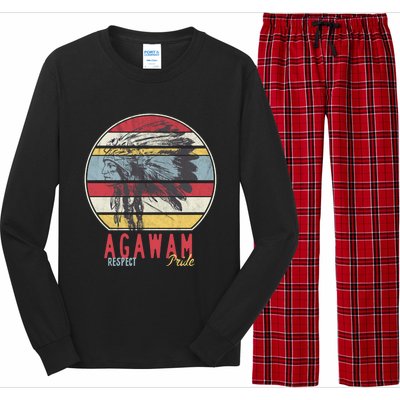 Agawam Native American Indian Tribe Respect Pride Retro Cute Gift Long Sleeve Pajama Set