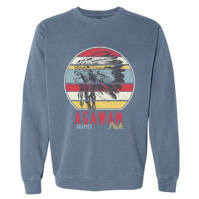 Agawam Native American Indian Tribe Respect Pride Retro Cute Gift Garment-Dyed Sweatshirt