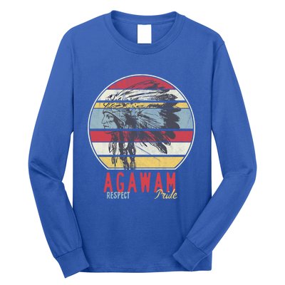 Agawam Native American Indian Tribe Respect Pride Retro Cute Gift Long Sleeve Shirt