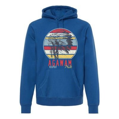 Agawam Native American Indian Tribe Respect Pride Retro Cute Gift Premium Hoodie