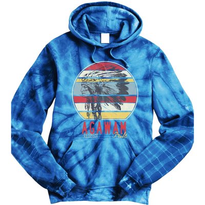 Agawam Native American Indian Tribe Respect Pride Retro Cute Gift Tie Dye Hoodie