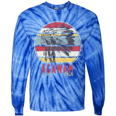 Agawam Native American Indian Tribe Respect Pride Retro Cute Gift Tie-Dye Long Sleeve Shirt